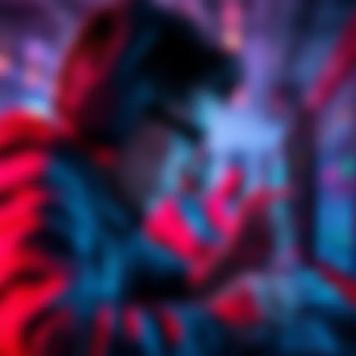 A gamer intensely focused on the screen as the Server Slam countdown reaches its final moments, showcasing excitement and tension.