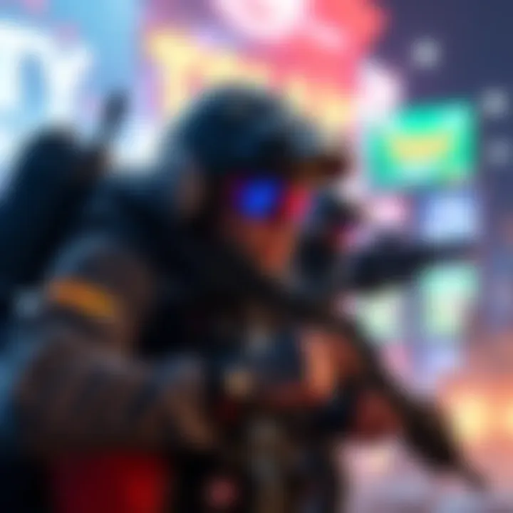 Player in action during Op levels A player engaged in a game, showcasing exclusive gear and loot from Op levels, with a vibrant game environment in the background.