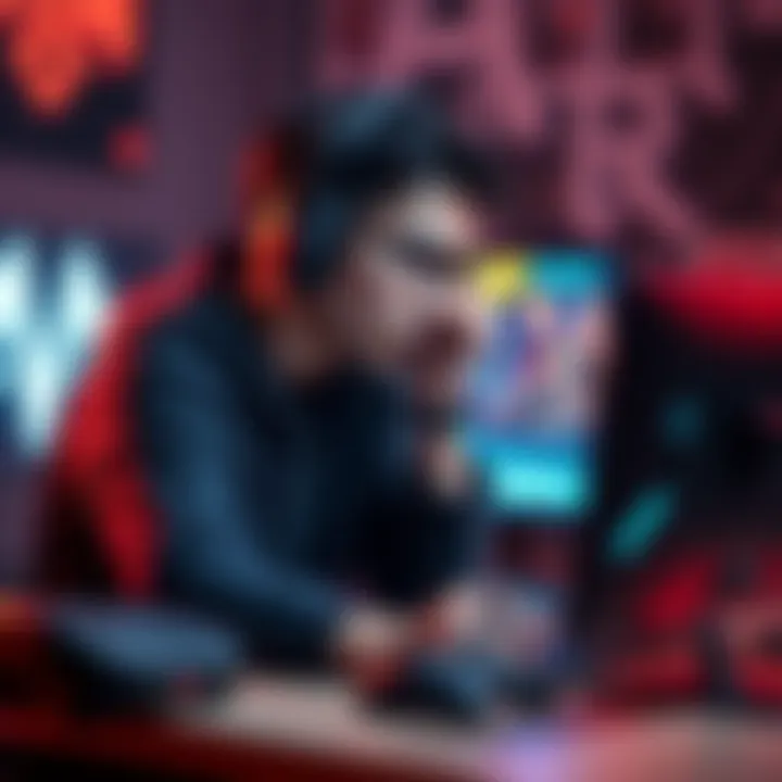 A gamer sitting at their desk, looking frustrated while staring at a computer screen with gaming graphics, symbolizing a tough moment in their gaming experience.