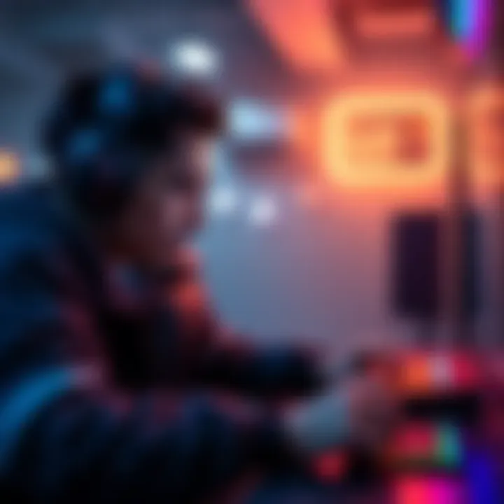 A gamer focused on achieving a flip reset in a video game, showing concentration and frustration at the gaming setup