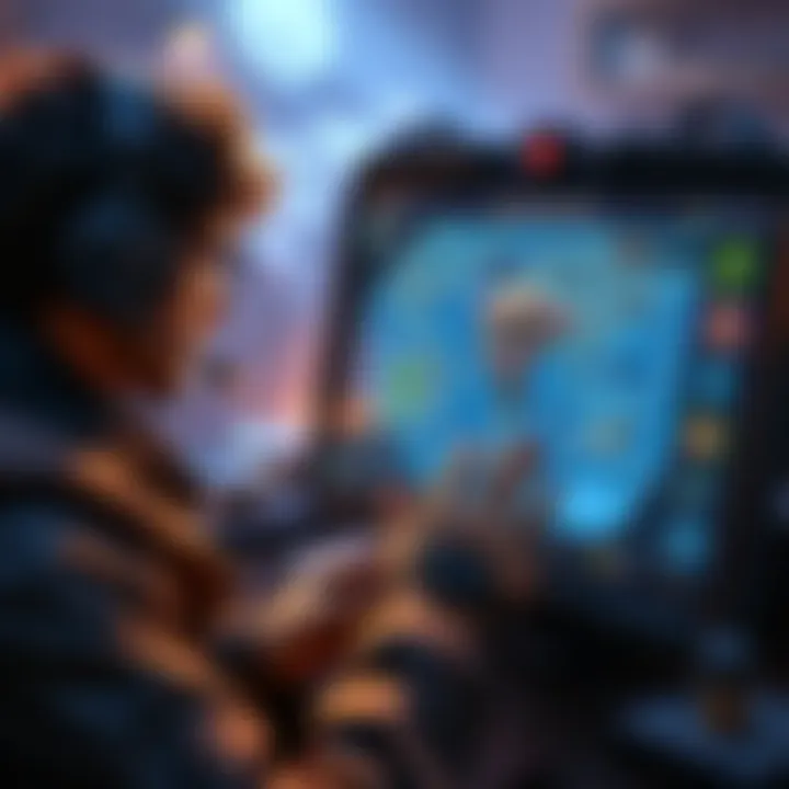 Player preparing for final keeper's trial A focused player strategizing with a game map and character stats on display before the final keeper's trial