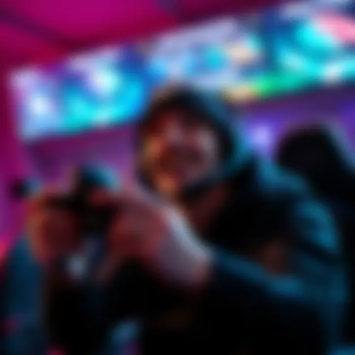 Player Preparing for Game A player getting ready to return to a video game, with a controller in hand and excitement on their face.