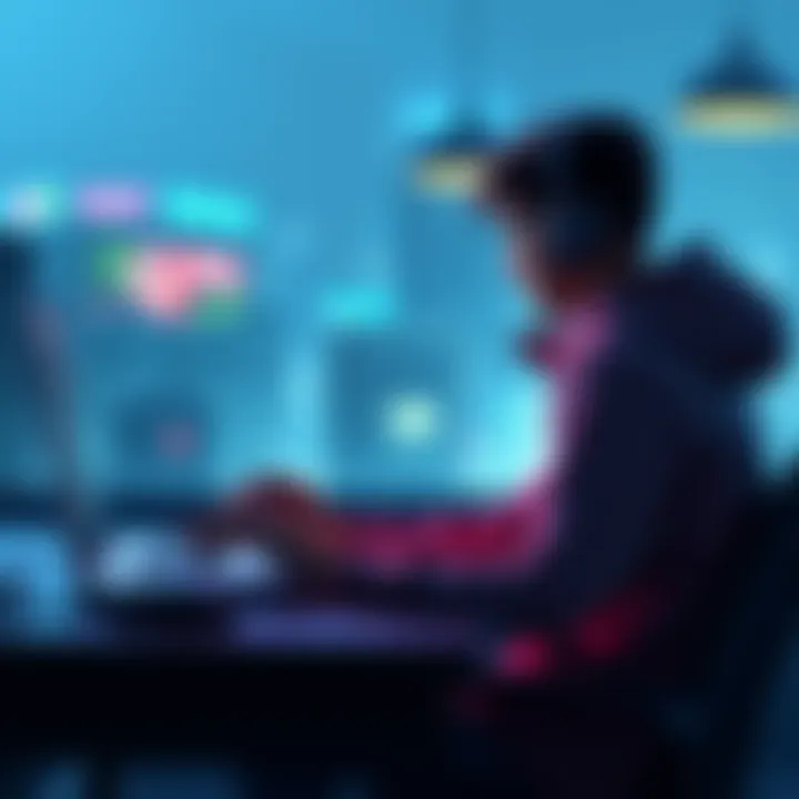 Player quitting gaming A gamer sitting at a desk reflects on their experience before closing their laptop, symbolizing the end of their gaming journey.