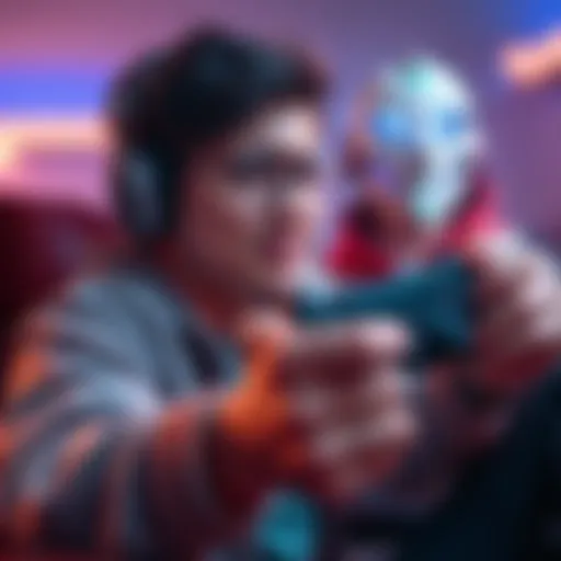 A gamer expresses frustration over input lag while playing Stellar Blade, showcasing a controller in hand with a focused expression.