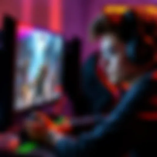 A gamer playing a video game a second time, focused on the screen with new insights appearing on their face