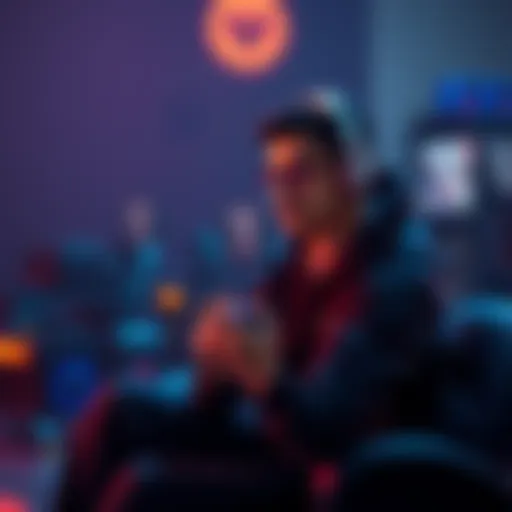 A focused player sitting with a controller, thinking about game strategy after a win