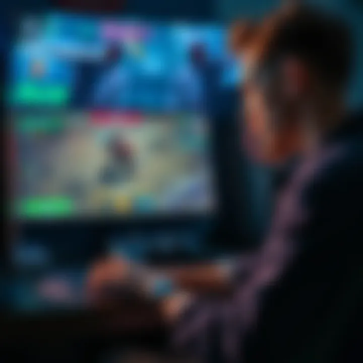 A player looking distressed while playing a video game, with a screen showing a competitive match against Nightmare and an Ace character stranded.