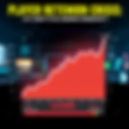 Player retention crisis in gaming Graph showing a significant drop in gaming community numbers from 44,000 to 34,000 over one week