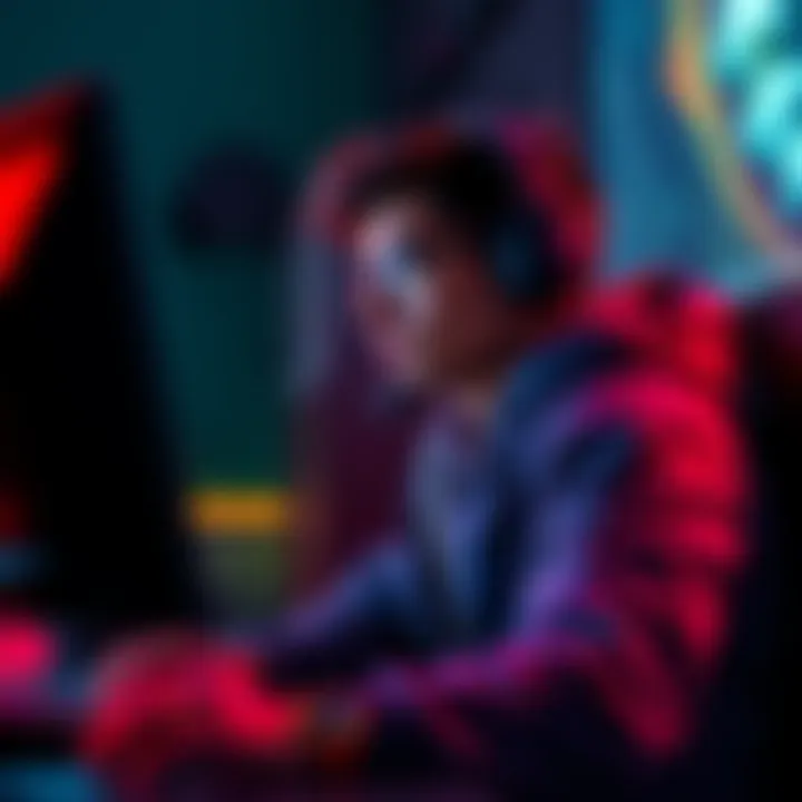 A gamer with a focused expression sits in front of a computer, preparing to return to a video game DLC after a break.