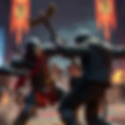 A gaming scene showing a character executing a riposte against an enemy, highlighting the move's impact in a battle setting.