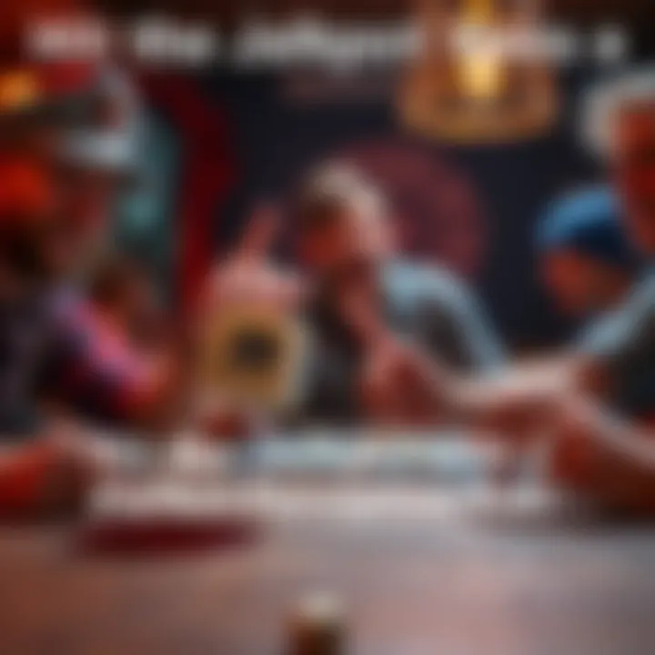 A tabletop gamer excitedly rolls a dice showing a natural 20, celebrating a successful perception check with friends around a gaming table.