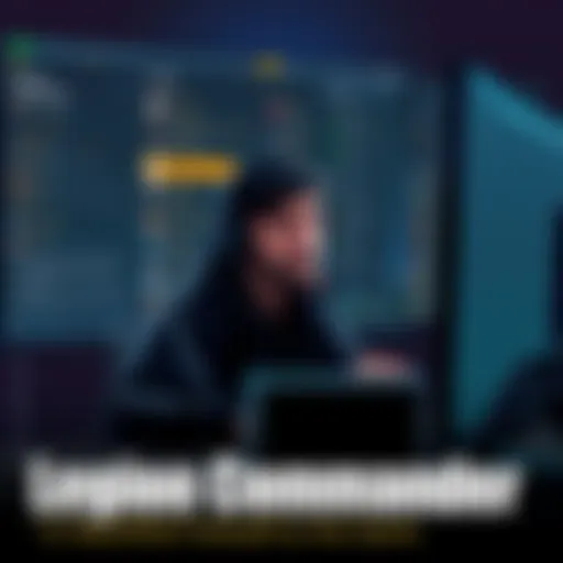 A gamer sits at a computer with a melancholic expression, surrounded by farewell messages for Legion Commander on a forum screen.