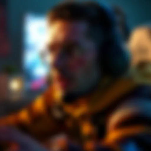 A gamer typing 'gg' in a chat window after a game, showing a mix of emotions on their face.