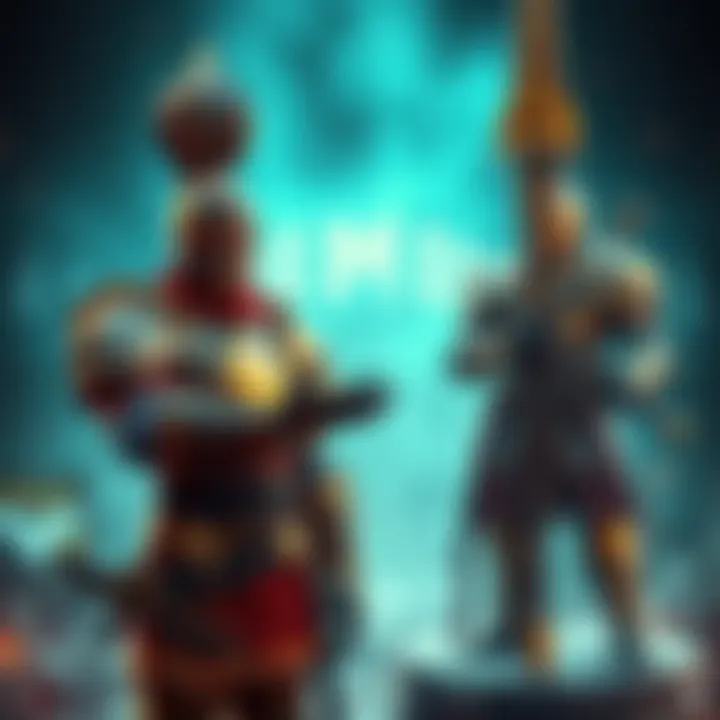 A player asking for help to borrow armor and weapons for trophy achievements, showing a welcoming gesture, with a game background.