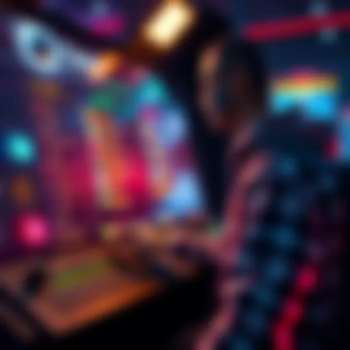 Player selecting class mod A gamer choosing a class mod at a control panel with various options displayed