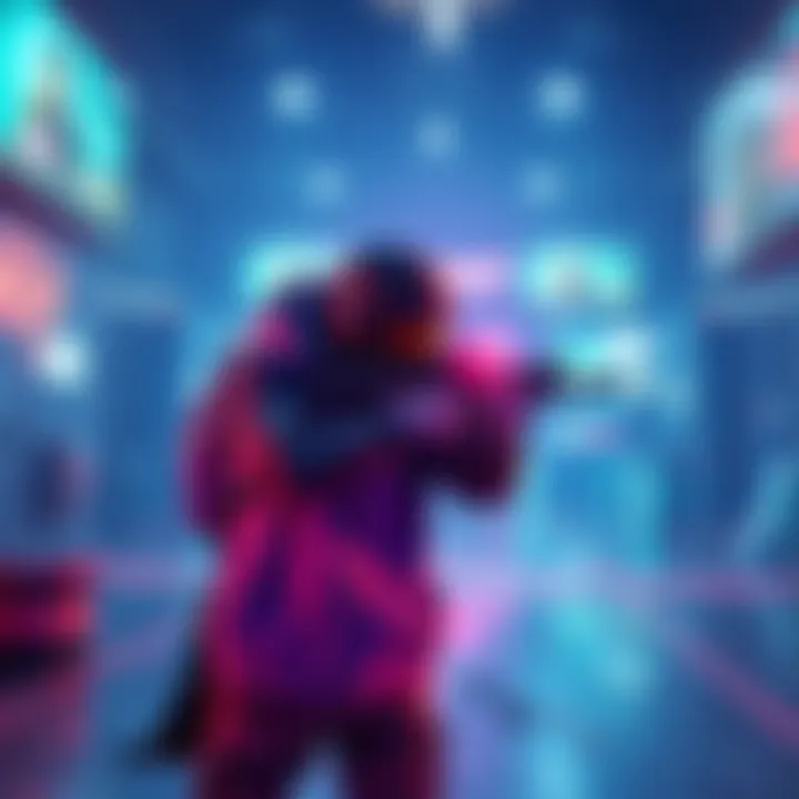 A gamer shoots while their character is invisible in a virtual game environment, showcasing an unusual glitch.