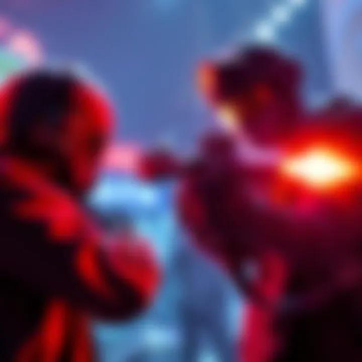 Player shoots first in a video game A player character taking aim with a weapon at another character in a tense gaming scenario