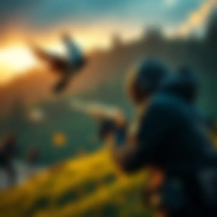 A player in a game unexpectedly shoots a harmless magpie instead of taking cover, causing shock among teammates.