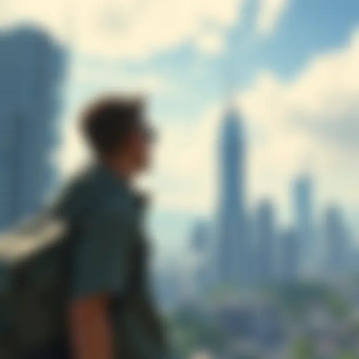 A player exploring the cityscape with tall skyscrapers from Trumbull Valley game, showcasing their enthusiasm and appreciation for the game’s design.