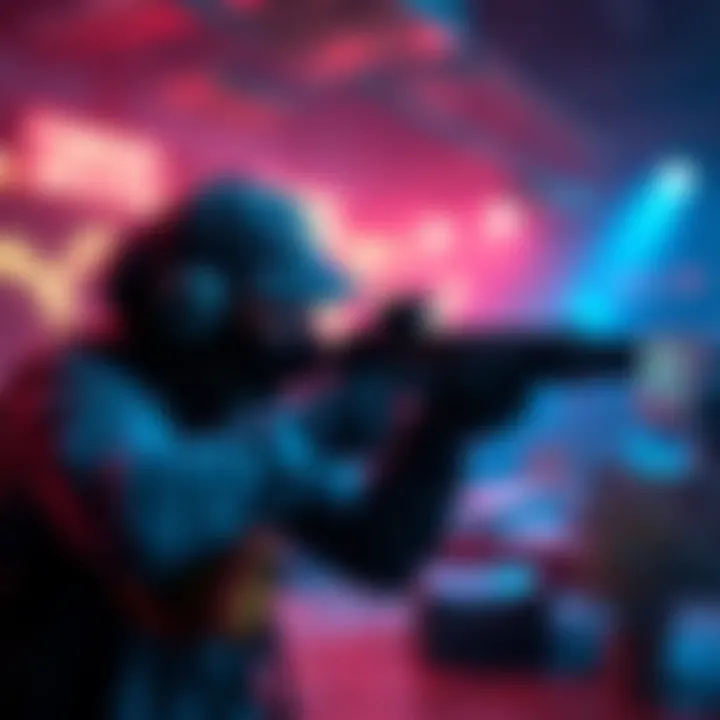 A lone player aiming their weapon in a competitive game setting, highlighting the trend of shoot-on-sight encounters in solo gameplay.