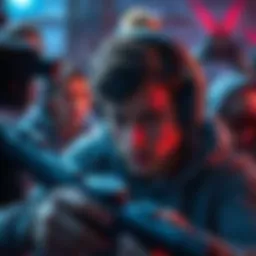 Player experiencing spawncamp A gamer looks frustrated while surrounded by enemies in a spawncamp situation