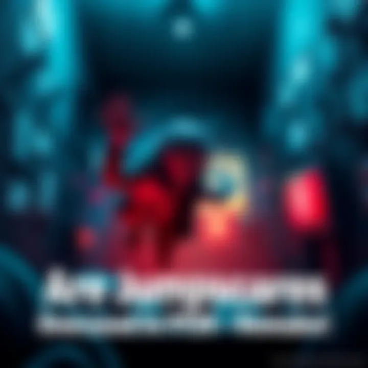 Player startled by jumpscare A gamer jumps back from the screen in shock during a horror game with a jumpscare moment