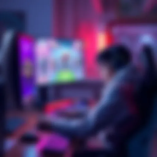 A frustrated player sits at their computer, looking at the screen showing a competitive match with unexpected tactics.