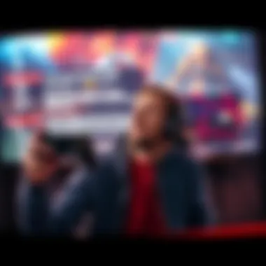 A skilled player holds a game controller up in appreciation while looking at a screen displaying updates, with a thoughtful expression.