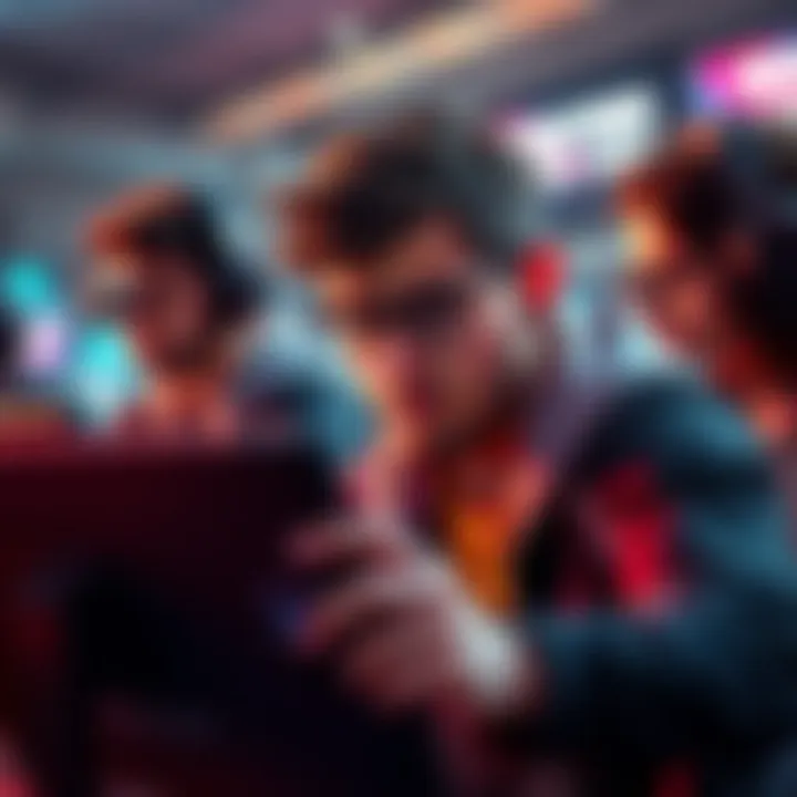 Player throwing game A gamer deliberately sabotaging their own team in an online match, showing frustration on their face.