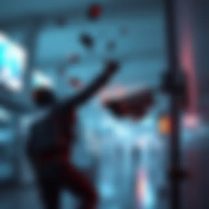 A gamer in Freelancer throws an object to destroy a security camera, changing gameplay strategy.