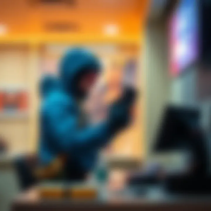 A gamer trading free loadouts for MK1 augments at Lance's Clinic, enhancing their gameplay experience