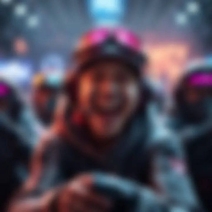 A gamer with a big smile celebrating their first triple kill in a competitive game, showing excitement and skill.