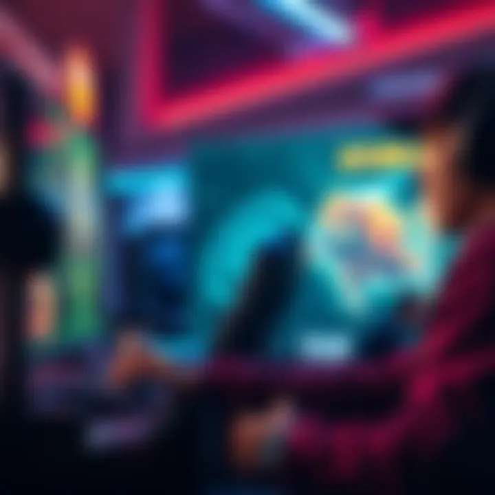 Player engaging in tutorial quest A gamer focused on a screen, immersed in a tutorial quest while discussing strategies with others