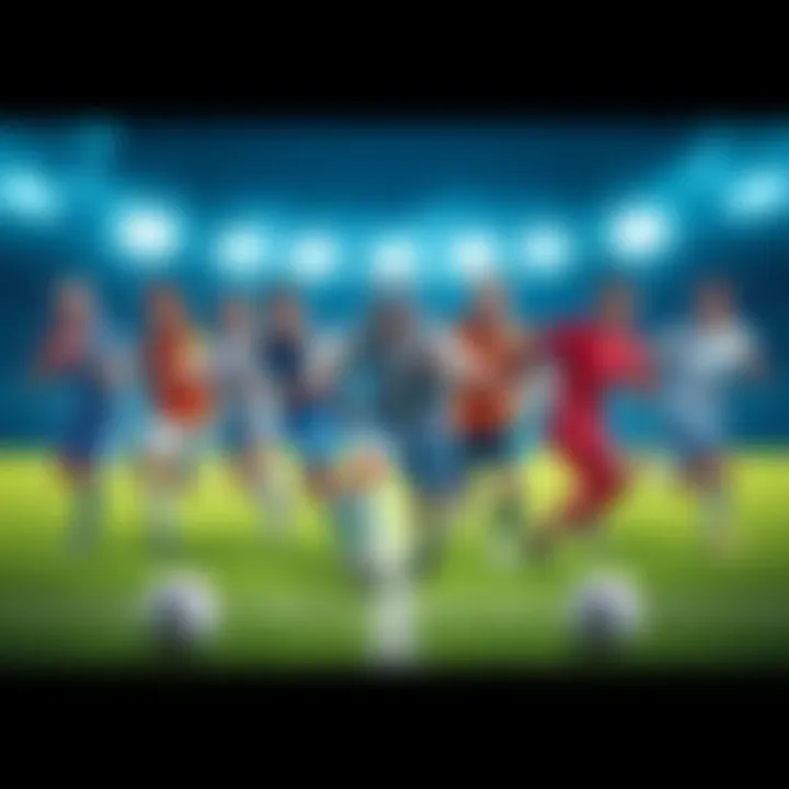 A visual representation of various player types on a sports field, showcasing their unique skills and teamwork dynamics.