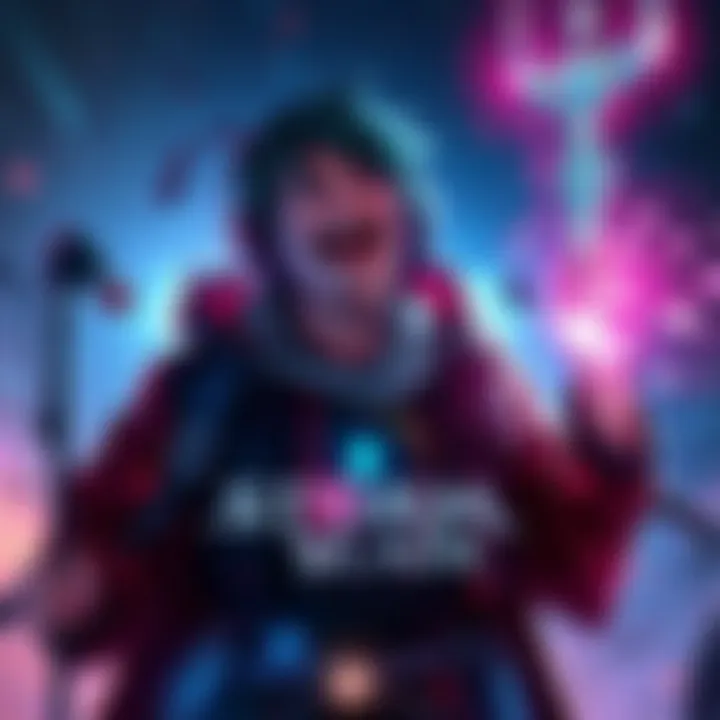 A gamer celebrating after unlocking new features in 'The Storm Blade' game.