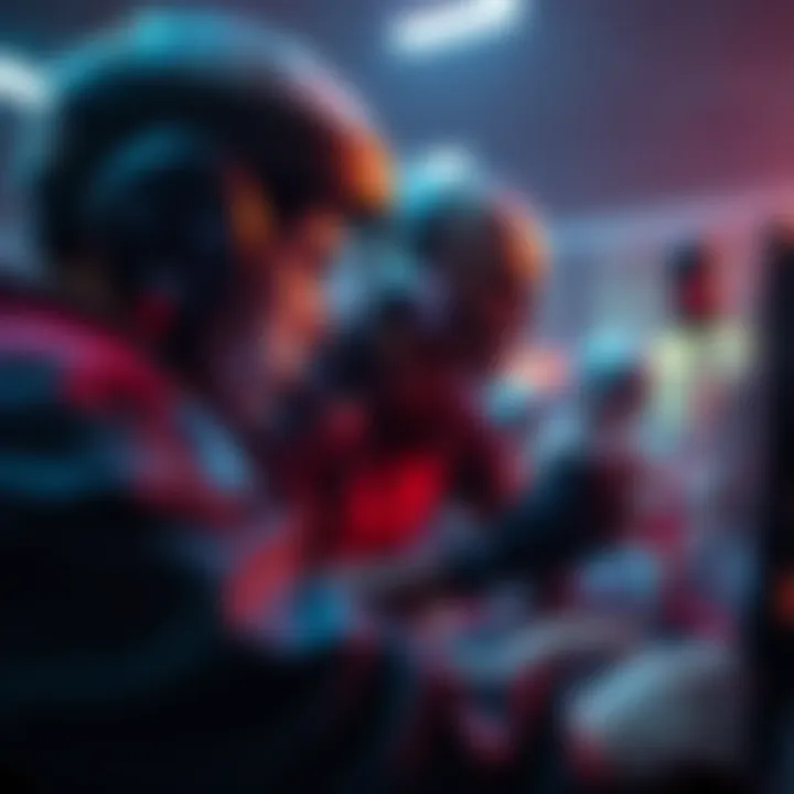 A gamer intensely playing as they confront a ghoul character in a survivor match, showing determination and focus