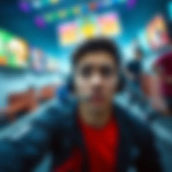 Player facing runners in a game A gamer looks frustrated while being chased by fast-moving runners in a virtual environment, strategizing for better survival.