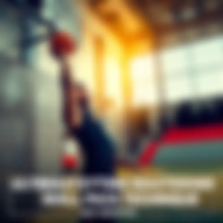 A basketball player performing a wall pass technique during a game, with a focus on passing the ball against a wall