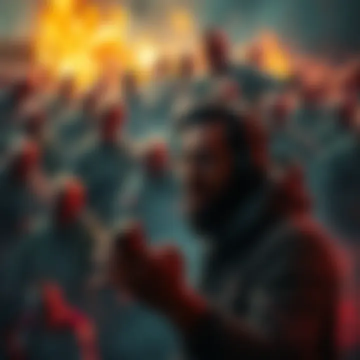 A gamer shocked to find a massive horde of zombies attacking their base, leading to the loss of their character.