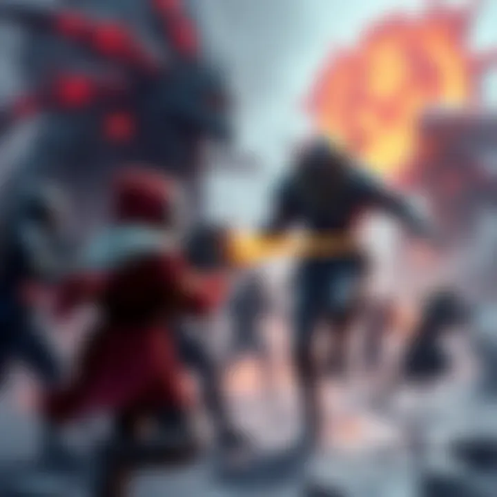 Group of players fighting a tough level 19 boss to obtain ascension modules in a game setting