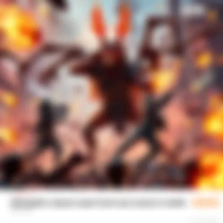 Gamers fighting Pyro Pete with spider ants around them in a chaotic game scene