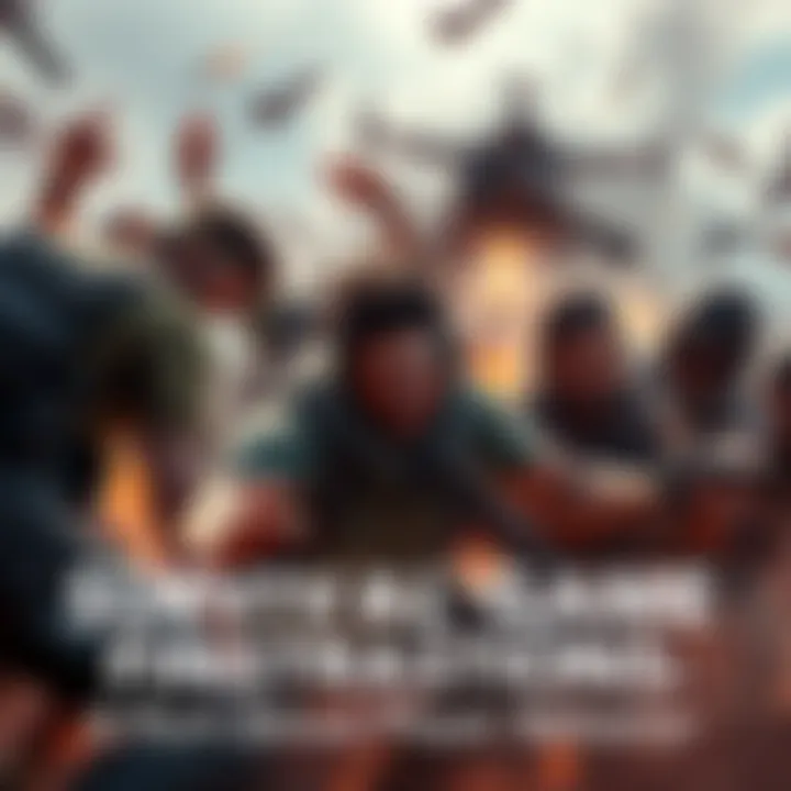 A group of players arguing and struggling in a public survival game, showing frustration and lack of teamwork