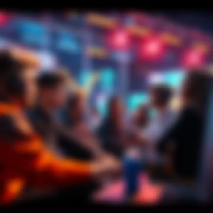 Group of gamers interacting in a friendly online chat during a game session