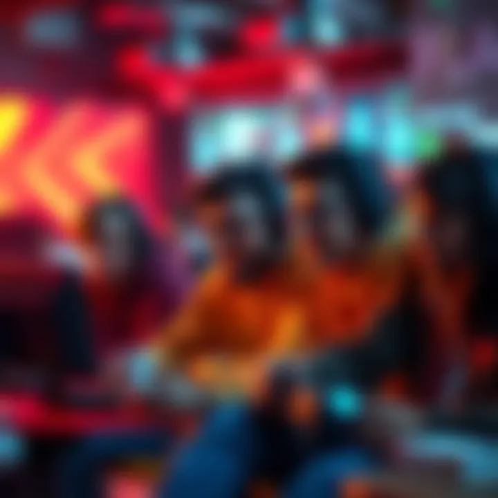 A group of gamers enjoying a session together, sharing strategies and interacting during gameplay.