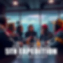 A group of game players discussing their thoughts on the upcoming 5th expedition and its challenges during a meetup