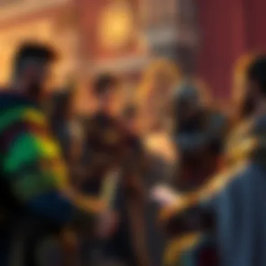 A group of SMITE players engaged in a conversation about buying classic skins, showing mixed emotions and various opinions