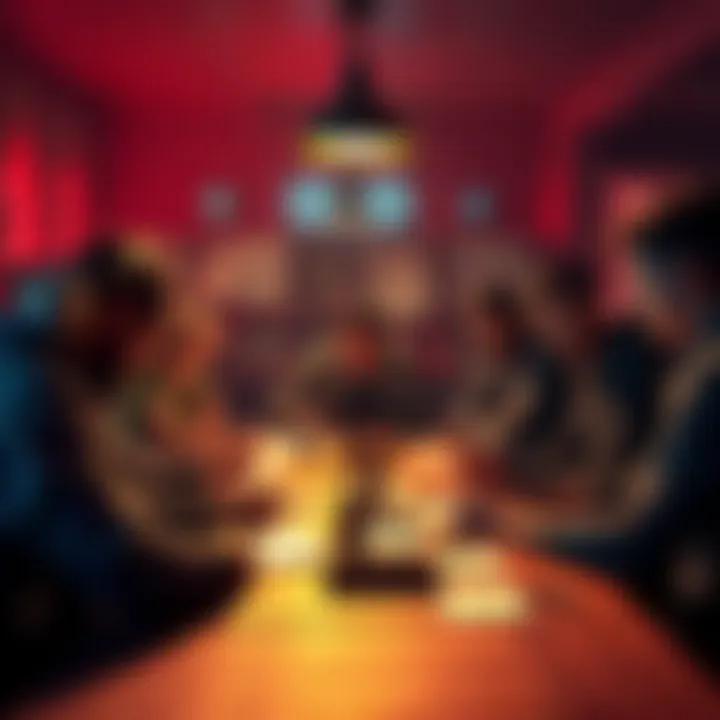 A group of players gathered around a table, sharing notes and ideas about solving clues in a challenging puzzle game.