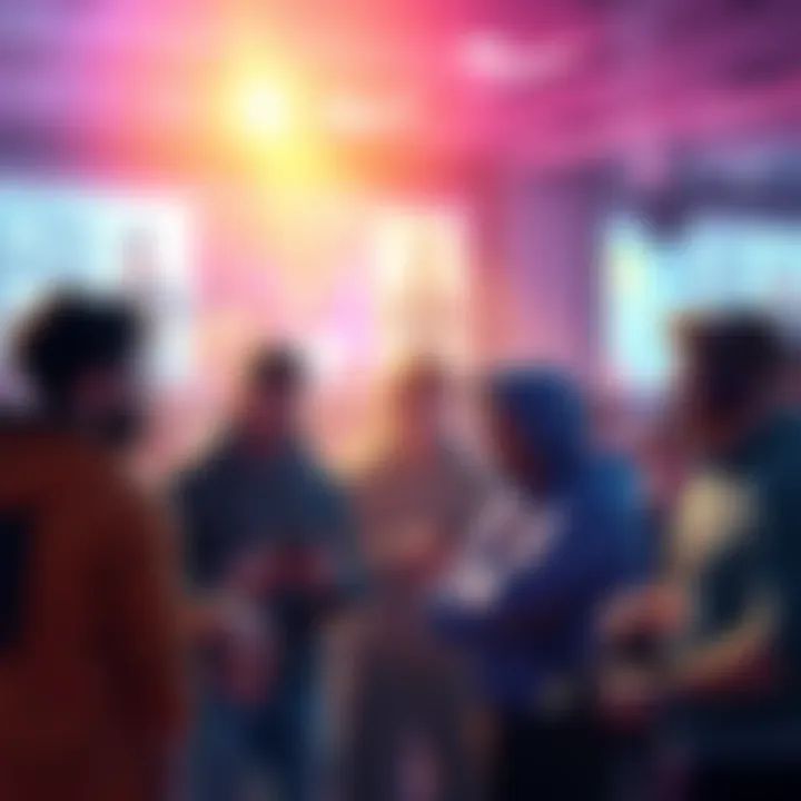 A group of gamers sharing their thoughts about recent game updates and the presence of veteran players in a lively conversation.