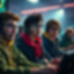 A group of gamers sharing thoughts on feature reenabling with concerned expressions