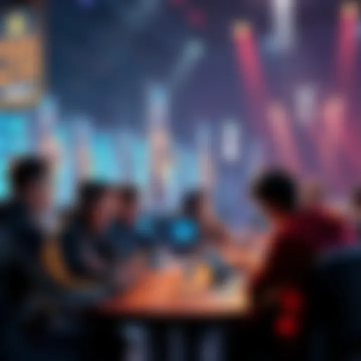 Group of gamers discussing the impact of new card releases on gameplay